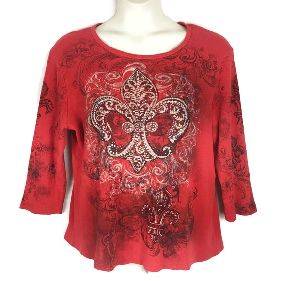 Cactus Tops - Cactus XXL Red Fleur De Lis Saints Top